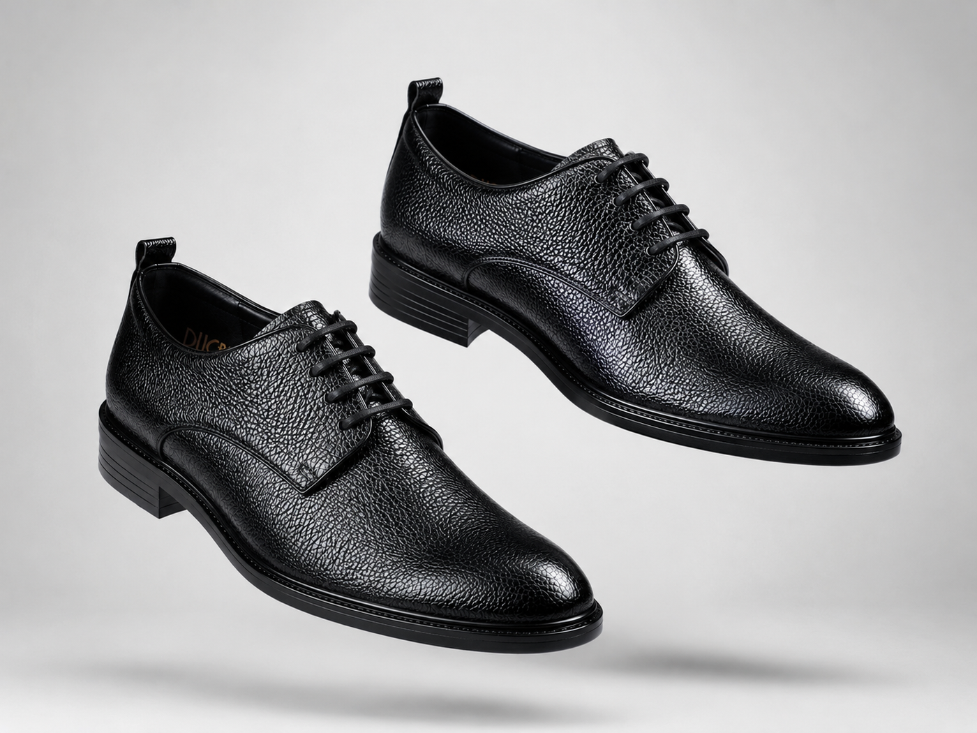 Shooz™ Noir Derby – Textured Black Edition