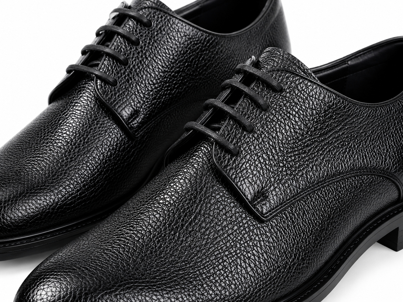 Shooz™ Noir Derby – Textured Black Edition