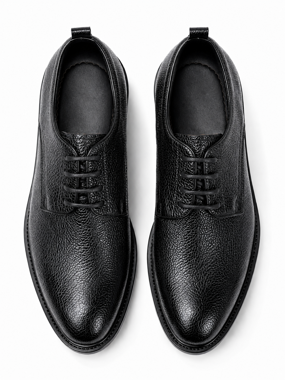 Shooz™ Noir Derby – Textured Black Edition